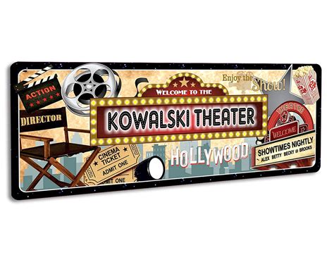 Fun Sign Factory Personalized Movie Theater Sign