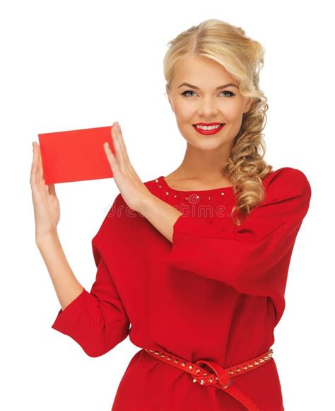 Lovely Woman Red Dress Note Card Stock Photos Free And Royalty Free