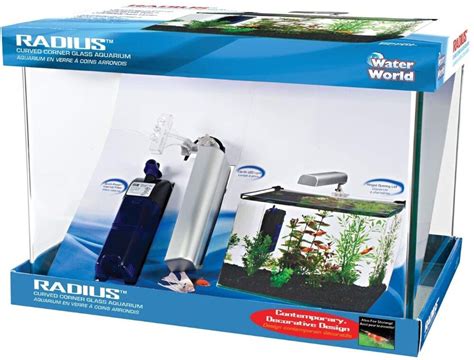 Penn Plax Water World Radius Curved Corner Glass Aquarium Kit 75