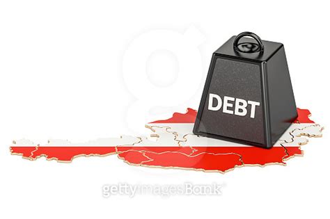 austrian national debt or budget deficit financial crisis concept 3d rendering 이미지 858352552