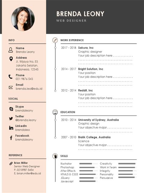 Beberapa contoh format curriculum vitae atau biodata diri (daftar riwayat hidup) dengan desain templatenya yang menarik dan unik. contoh cv menarik dan informatif.docx | Software Development | Online Services