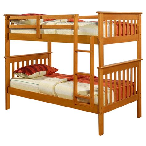 Dorel bunk beds mattresses twin over twin size 6 memory foam medium quilted top. Luciana Mission Twin Bunk Bed - Honey Finish, Mattress ...