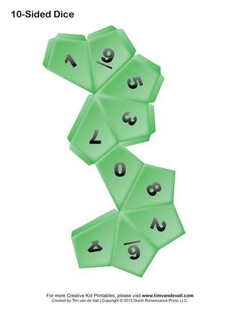 Printable Paper Dice Template Pdf Make Your Own 6 10