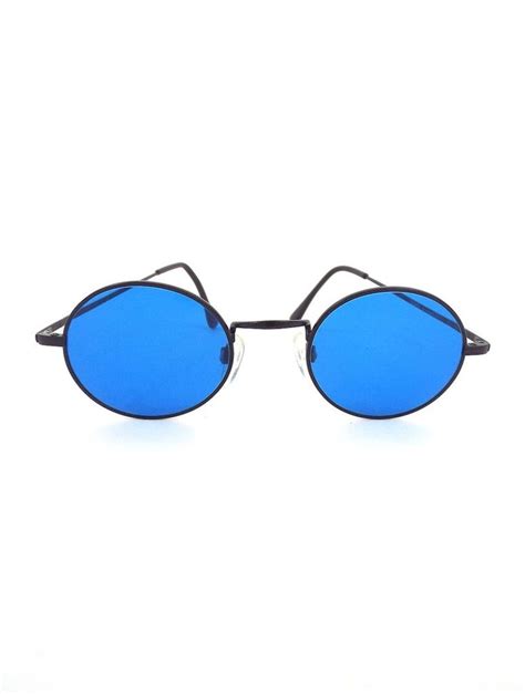 Vintage 90s Round Blue Tinted Sunglasses Tinted Sunglasses Sunglasses Fashion Sunglasses