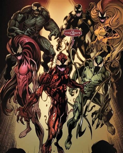 Carnage With His Brothers And Sisters Symbiotes Marvel Marvel Villains