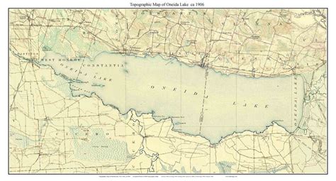 Oneida Lake Ca 1906 Old Topographical Map Usgs Custom Composite From 6