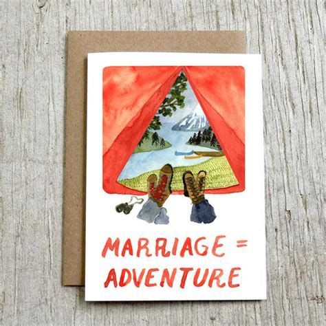 Marriage Adventure Greeting Card Wedding Congratulations Etsy