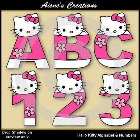 hello kitty alphabet letters numbers clip art graphics hello kitty