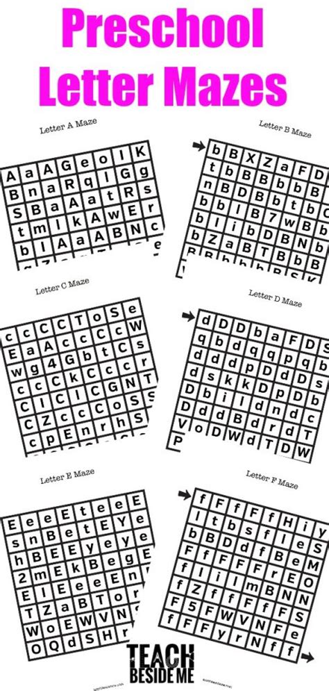 Printable Preschool Letter Mazes Teach Beside Me