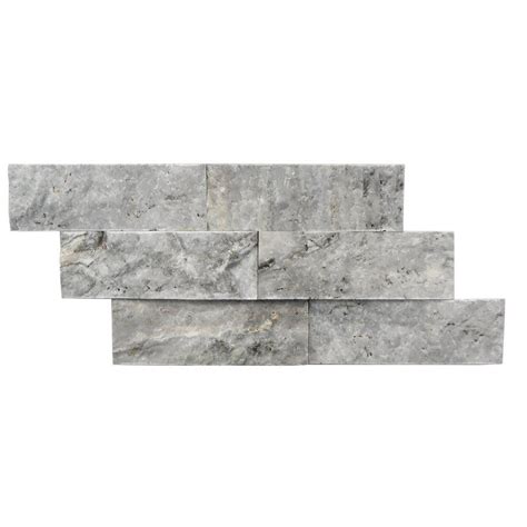 Avenzo 10-Pack 12-in x 6-in Silver Travertine Splitface Wall Tile at Lowe's Canada | Mosaic wall ...