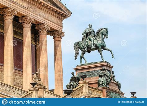 Equestrian Statue Of King Friedrich Wilhelm Near The Old National