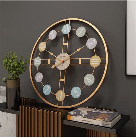 Large Retro Wall Clock Metal Gold Clock 50cm20in High Etsy Canada