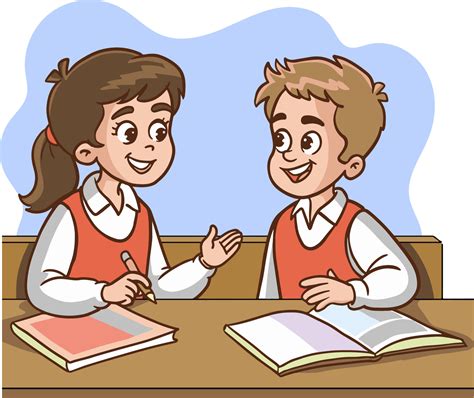 Vector Illustration Of Boy And Girl Student Talking In Class 12576754