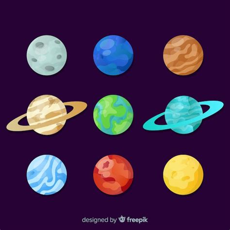 Premium Vector Pack Of Colorful Solar System Planets