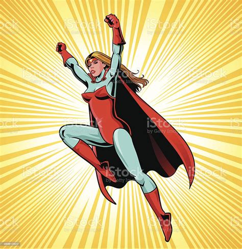 Female Superhero In Action Stock Illustration Download Image Now Istock