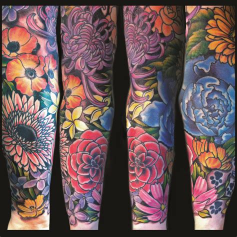 Tattoos Jessi Lawson Artist Floral Tattoo Sleeve Colorful Sleeve
