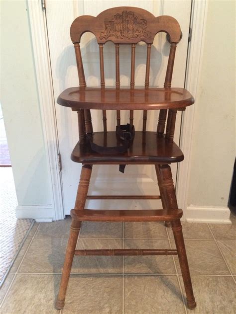 Best wooden high chair : Vintage Wooden High Chair, Jenny Lind, Antique High Chair ...