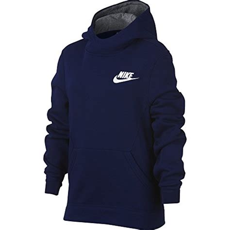 Nike Sportswear Boys Club Pullover Hoodie Blue Voidcarbon Heather