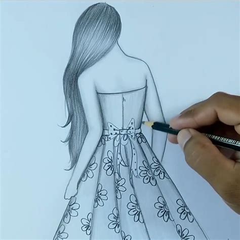 Beautiful Girl Back Side Pencil Sketch Girl Sketch Art Drawings Art