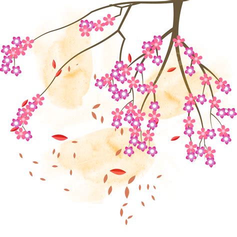 Realistic Sakura Tree With Pink Petal Cherry Blossom Blossom Cherry