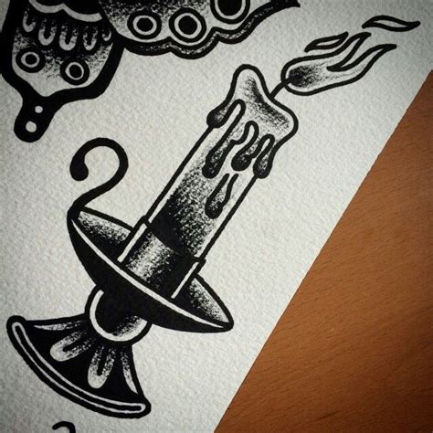 Candle tattoo, Traditional candle tattoo, Candlestick tattoo