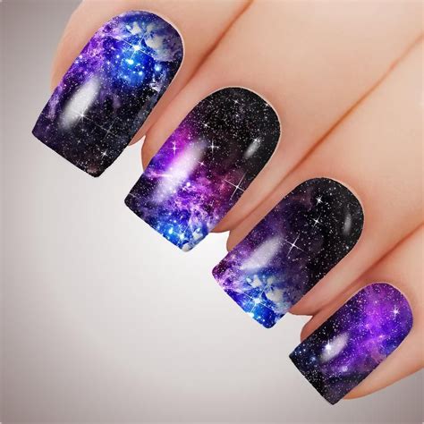 Celestial Galaxy Full Cover Nail Decal Art Water Slider Etsy In 2020