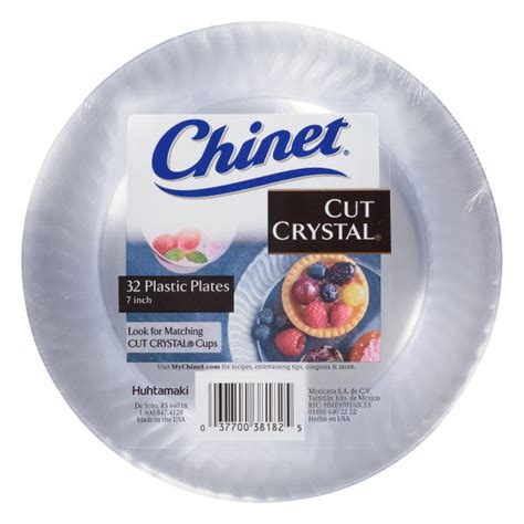Chinet Cut Crystal Clear Plastic 7 Inch Plates 32 Ct