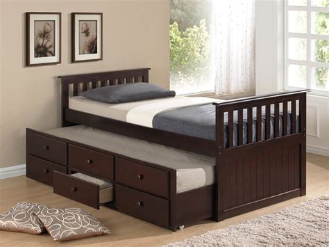 Twin Bed With Pull Outslide Out Trundle Bed Underneath Best Beds