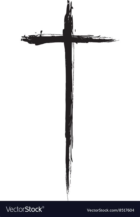 Icone gratuite di drawing cross in vari stili di design ui per progetti di grafica web e mobile. Christian cross grunge Royalty Free Vector Image