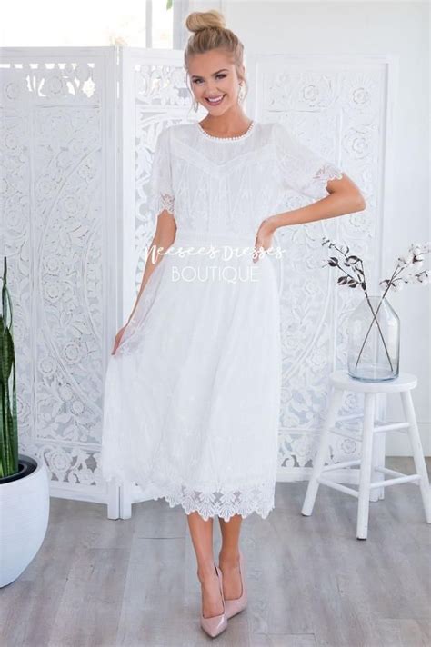 The Marbella Lace Dress With Sleeves Lace White Dress Modest White Dress
