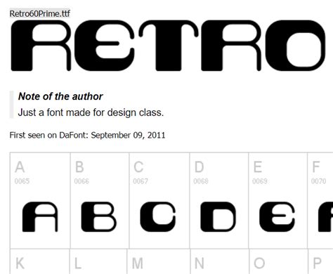 Retro 60 Font Dafont Design Classes Retro