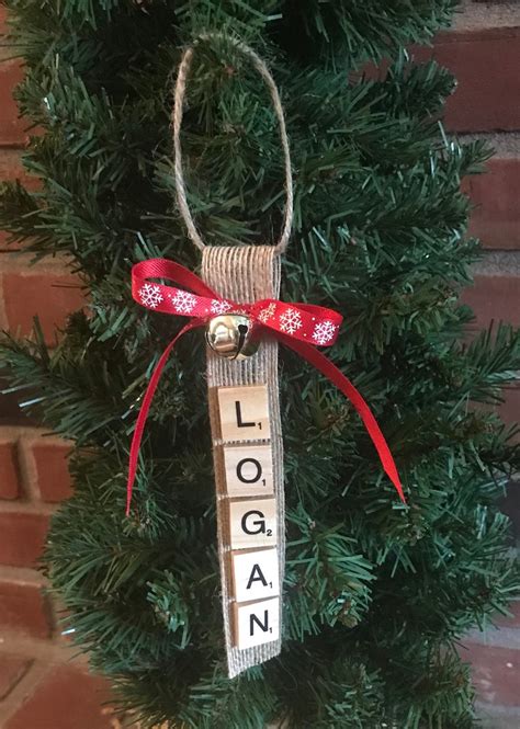 Personalized Scrabble Tile Name Ornament Custom Christmas Etsy