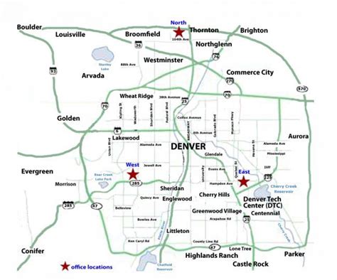 Map Of Denver Metro Area Cities