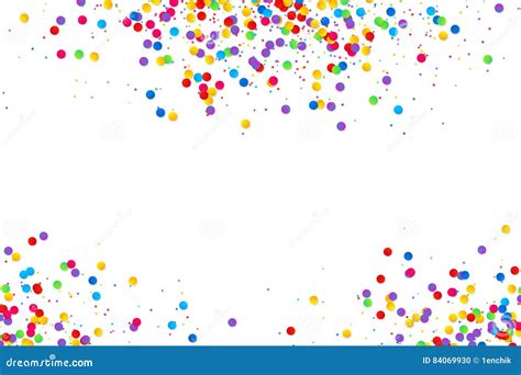 Colorful Round Confetti Frame Isolated On White Background Stock Vector