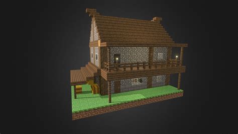 Minecraft Custom House Download Free 3d Model By Blender3d