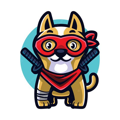Premium Vector Cartoon Ninja Dog