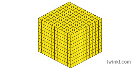 Numeracy Maths Blocks 1000 Dienes Yellow Illustration Twinkl