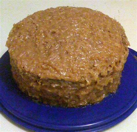 Grease and flour 12 cup tube pan or bundt pan. German Chocolate Cake with Coconut-pecan Frosting