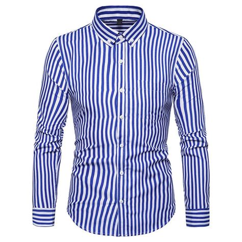 Newly Men Striped Shirts Long Sleeves Slim Fit Thin Casual Tops For Spring From Numero S Store