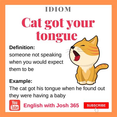 🇺🇸english Expression 🇺🇸 🐱 Cat Got Your Tongue 😛 Means Someone Not