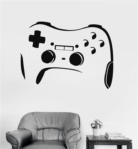 Vinyl Wall Decal Gamepad Joystick Video Game Gaming Stickers Unique