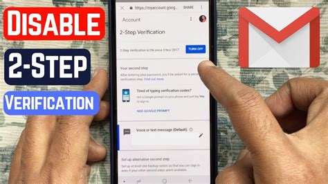 How To Turn Off 2 Step Verification In Gmail 2018 Youtube