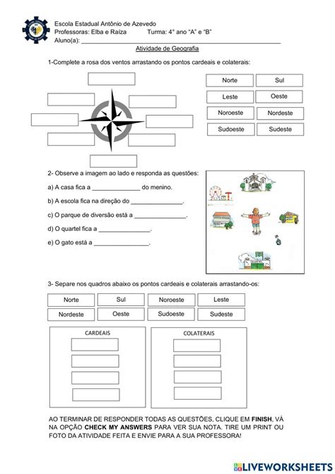 Pontos Cardeais E Colaterais Online Activity For 4 Ano You Can Do The