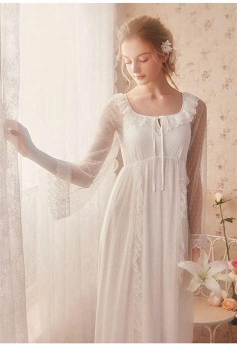 Elegant Victorian Nightgown Lace Sleepwear Vintage Etsy