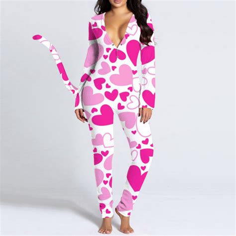 Botrong Womens Sexy Cute Butt Flap Onesie Pajamas With Etsy