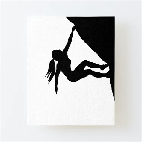 Woman Bouldering Silhouette Mounted Print For Sale By Mindgoop