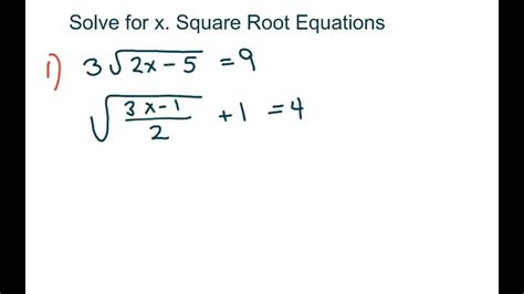 Solve For X Square Root Functions 3sqrt2x 5 9 And Sqrt3x 12