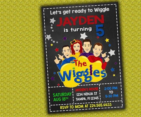 The Wiggles Birthday Printable Invitation The Wiggles Etsy