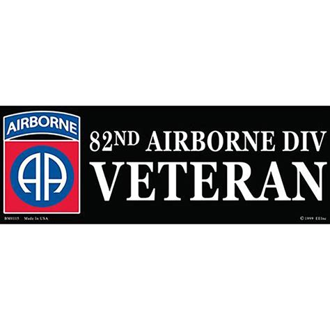 Eagle Emblems Army 82nd Airborne Division Veteran Sticker Walts