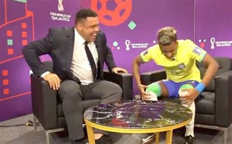 Brazil Star Rodrygo Caresses Ronaldo S Legs To Try And Get His Ability